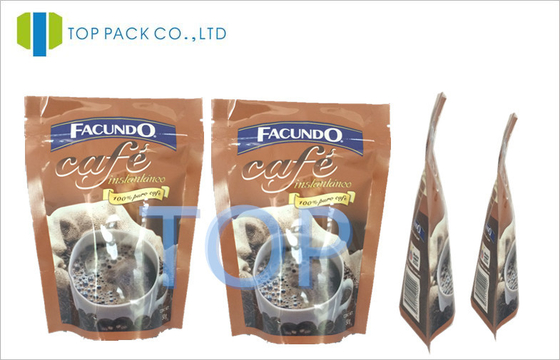 کیسه های لمینت پرینت با قهوه ای با زیپ قابل استفاده مجدد برای دانه های قهوه