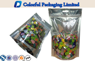 Candy Zipper Top Stand Up Packaging Pouches with Rectangle Window