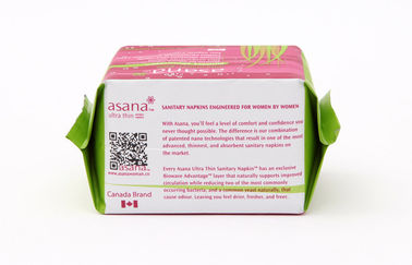 Soft Plastic Sanitary Napkin Bags , Colorful Laminated Pouch