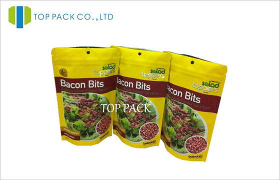 زرد MOPP / FOIL پلاستیک ایستاده تا کیسه های قابل تعویض برای بیکن بیت های چاپ عمیق