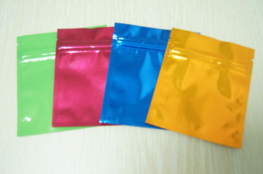 کوچک فویل رنگی فویل آلومینیومی براق سه طرف مهر و موم مسطح Mylar با Ziplock