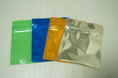 کوچک فویل رنگی فویل آلومینیومی براق سه طرف مهر و موم مسطح Mylar با Ziplock