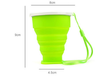 Travel camping Eco - friendly collapsible silicone cup With Stainless Steel Opening