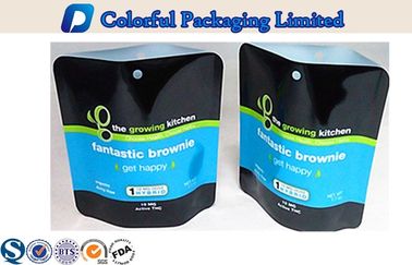 PET / PE Plastic Stand Up Pouch Customized Printing With Europe  Handle