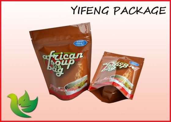 Bottom Gusset Spice Plastic Stand Up Pouches Custom Printed Bag With Zipper