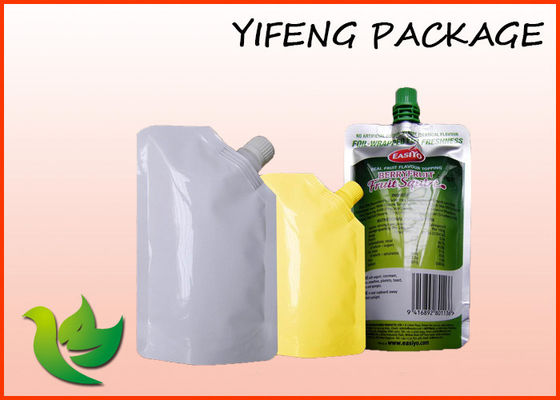 Stand Up Aluminum Foil Spout Pouch Matt / Gloss Soft Drink Reclosable Pouch